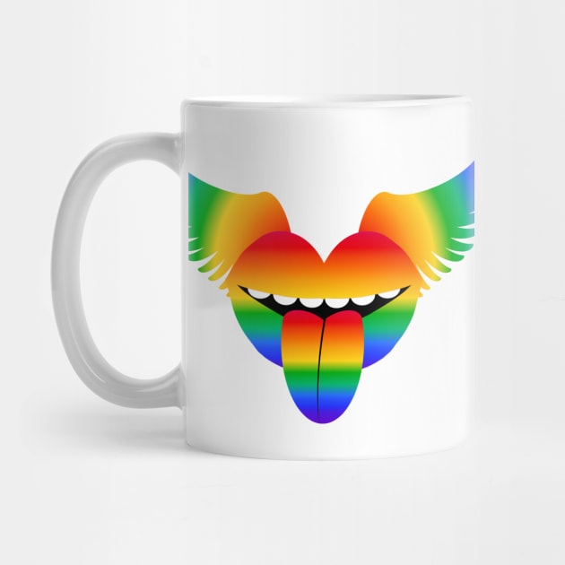 Rainbow Flying Lips and Tongue by RawSunArt